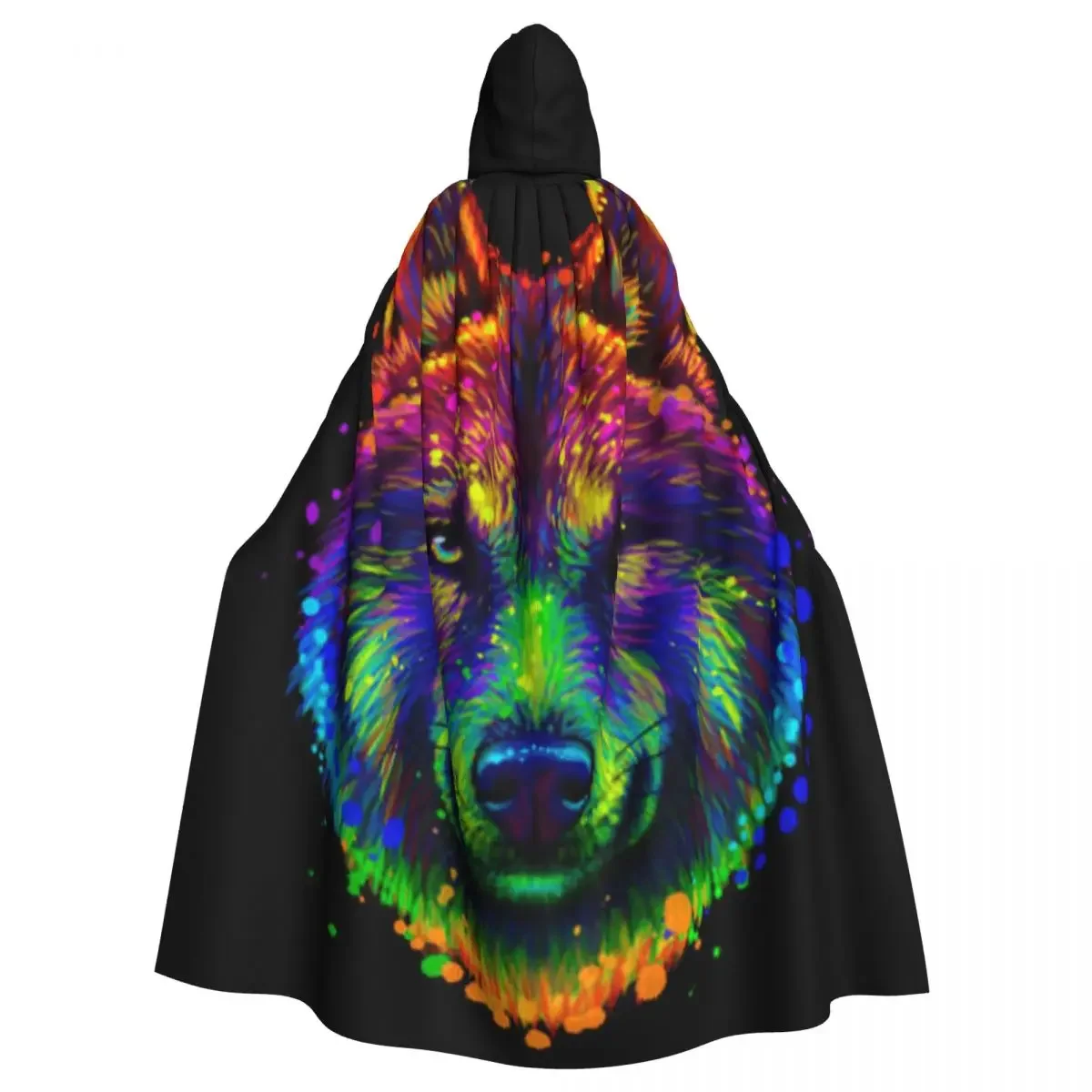 

Hooded Unisex with Hood Neon Wolf Head Vampire Witch Cape Cosplay Costume