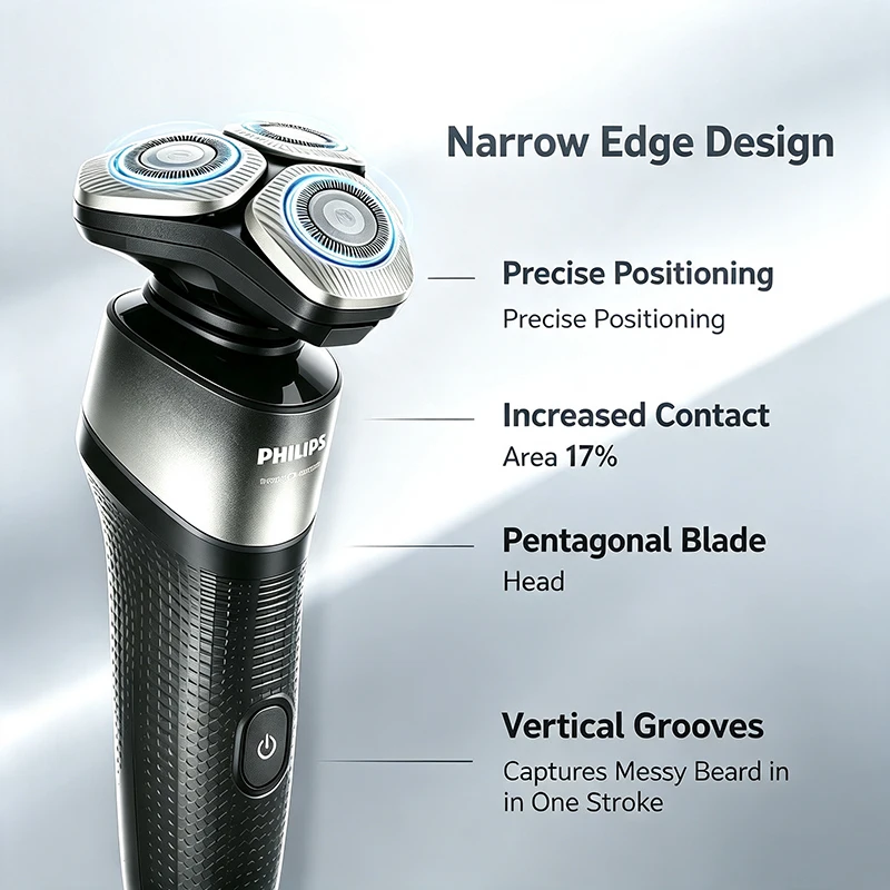Philips XQ523 Rotary Electric Shaver Wet Dry IPX7 60Min Endurance USB Charging 6D Floating Head Beard Trimmer Men Grooming Kit