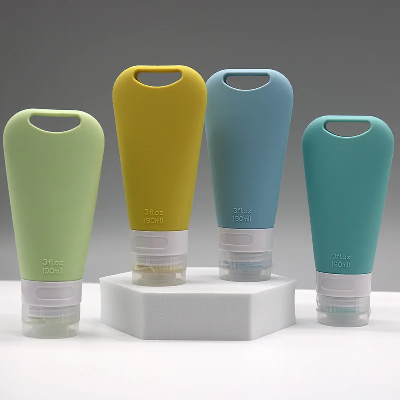 1Pcs 90ML Hangable Travel Dispenser Bottle Set Soft Silicone Shampoo Shower Gel Cosmetic Empty Bottle Durable Container