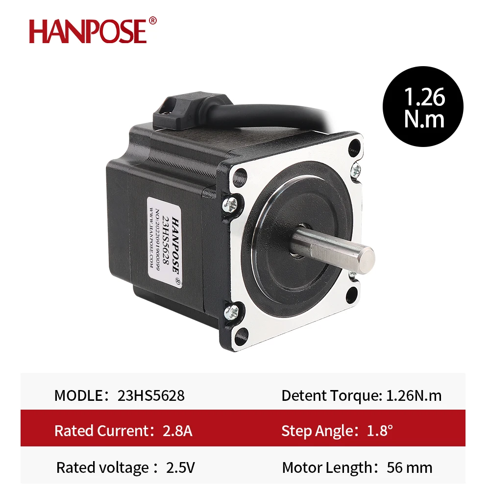 Nema 23 Stepper Motor 23HS4128/5128/5628/7628/8328/10028/11240-8 56mm 2.8a 1.26n.m Suitable for 3d Printer Engraving