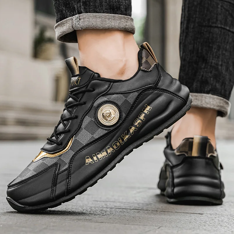 أحذية رياضية كاجوال خفيفة الوزن بنعال سميكة ومعالجات ناعمة - أحذية عصرية متعددة الاستخدامات وتعزز الارتفاع للرجال