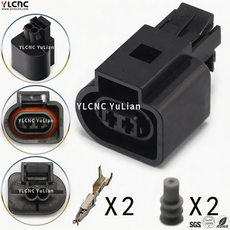 YLCNC 2 Pin Sealed Brake Fluid Level Sensor Connector 6N0973702 Wiring Harness Plug For Volkswagen Audi