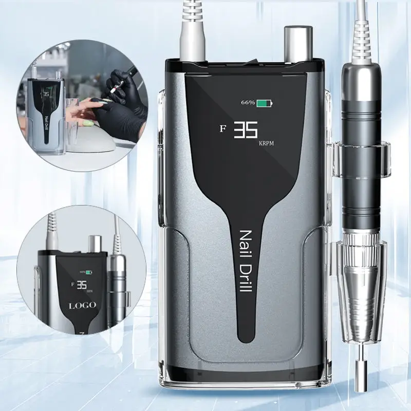 

New Design 45W Powerful Electric Nail Drill Machine 35000 RPM Professional Brushless Cordless Nail Drill