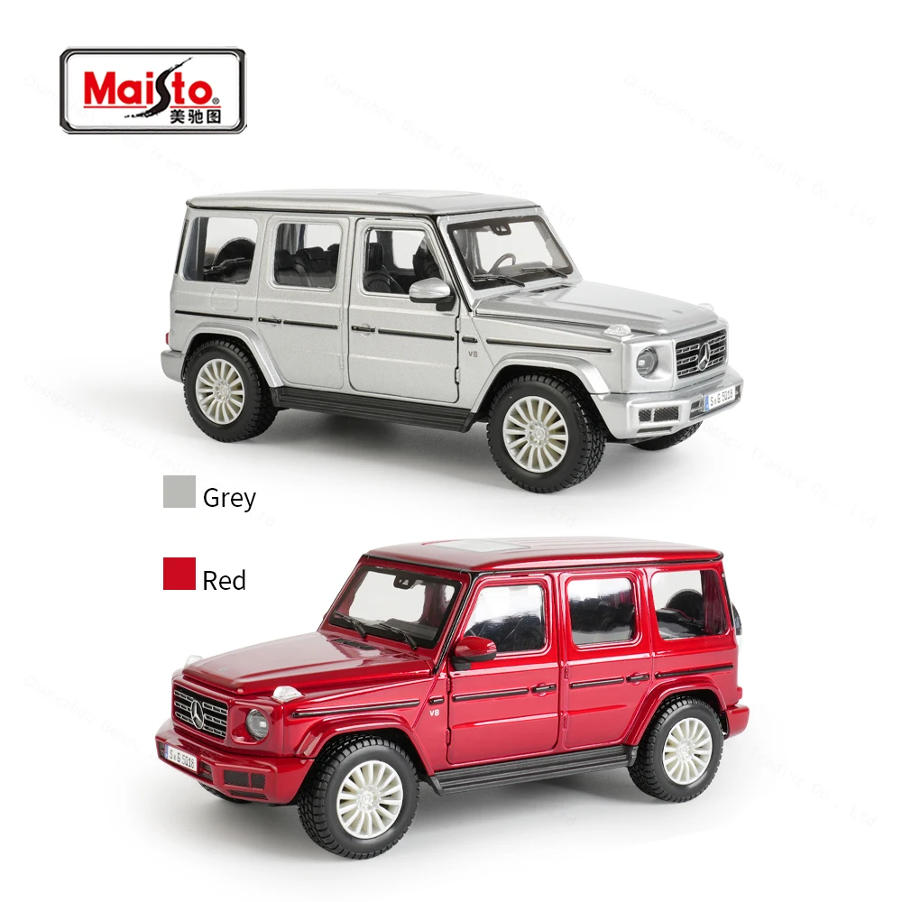 Maisto 1:24 2019 Mercedes-Benz G-Class G500 Silver Grey Static Die Cast Vehicles Collectible Model Car Toys