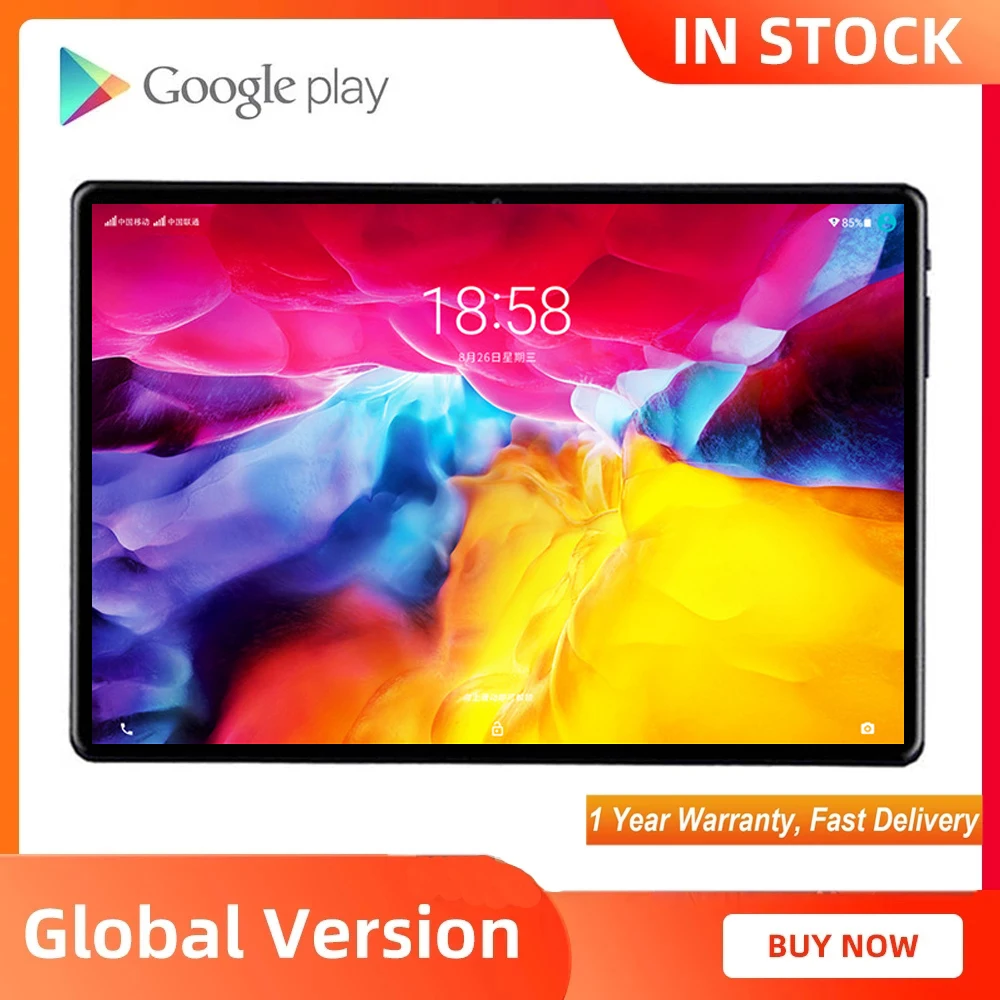 New Version Super 6+64GB Android 10.0 10 inch tablet Dual SIM Cards 4G LTE Phone Call IPS 2.5D Glass Kids Tablets 10 10.1+Gifts