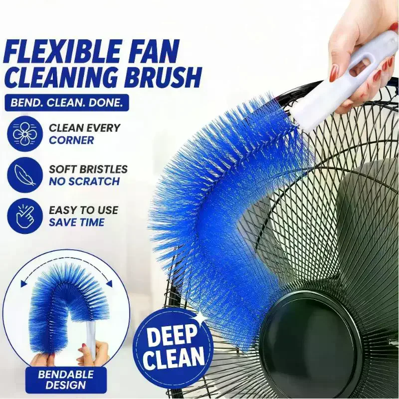 Fan Cleaning Brush With Dense Flexible Bristles High Efficiency Dust Removal For Home Fan Air Conditioner  Cleaning