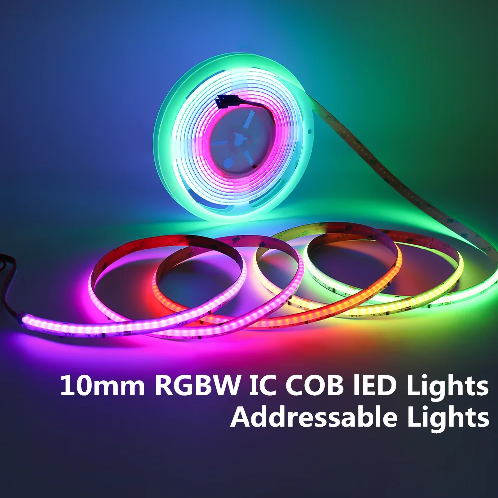 

RGBW IC LED Strip 10mm 784LEDs Pixel Addressable Dream Color WS2811 COB Strip Light Running RGB Light Tape DC 24V for Room Decor