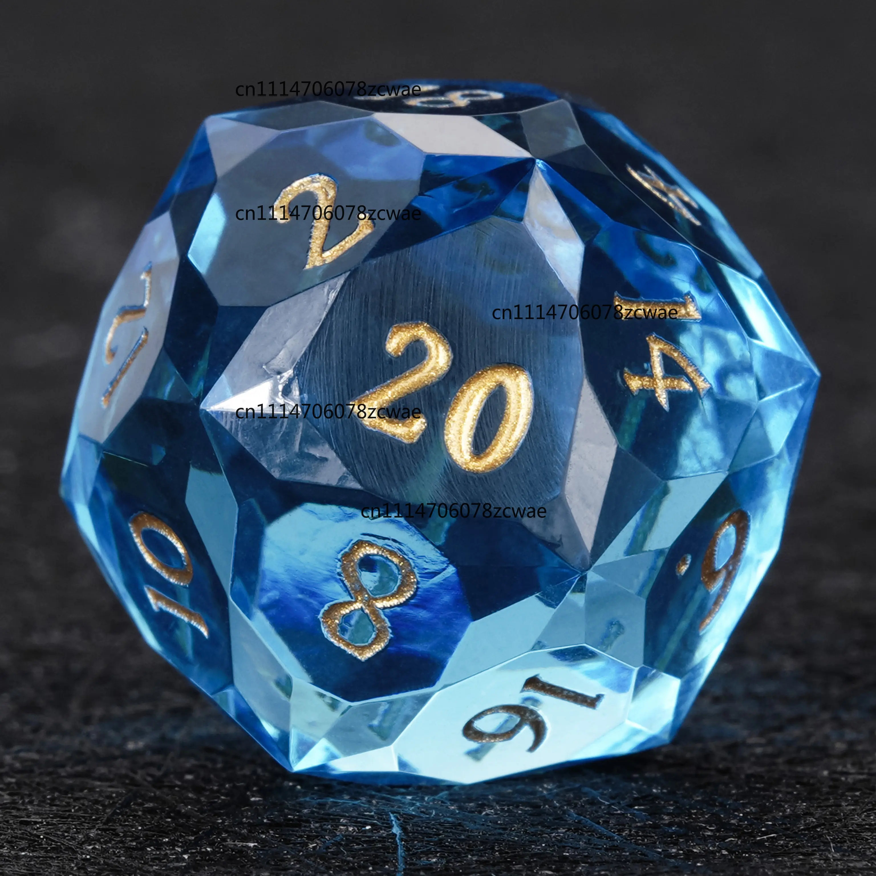 ZOCI-Dazzling Dice Blue Crystal Transparent Resin Dice Set Multi-section 7-piece Dice Set