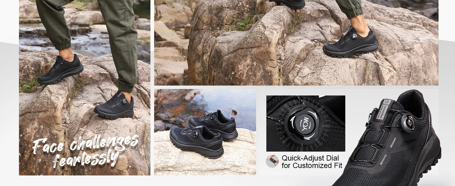 Baasploa Herren Wanderschuhe Markenqualität Trekking- und Kletterschuhe mit Drehverschluss Luxus-Designer Outdoor-Sneaker – Detail 10
