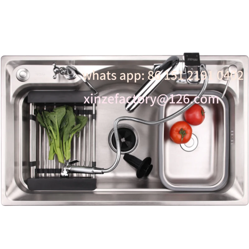 

Customizable Big Basin Single Kitchen Vegetable Single Sink Oversized Basin 304 Stainless Steel Scullery Integrated