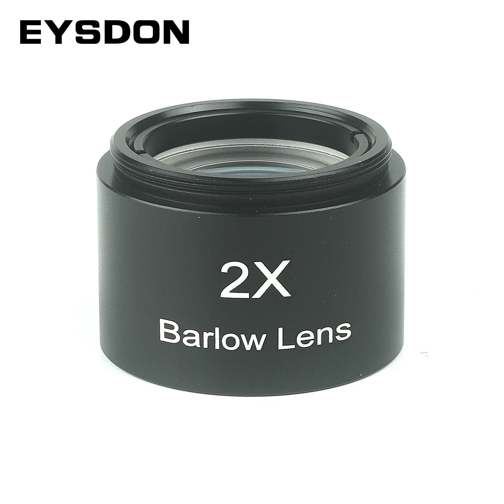 EYSDON Lente Barlow 2X de 1,25 pulgadas para ocular de telescopio - Vidrio óptico recubierto totalmente metálico con roscas de filtro delanteras M28 * 0,6 mm