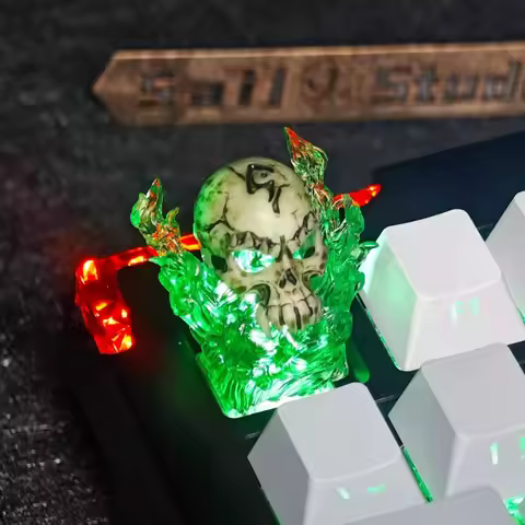 World of Warcraft Artisan Keycap Guldan Skeleton Resin Custom Handmade Keyboard Cap Keycap Mechanical Keyboard Accessories Gifts