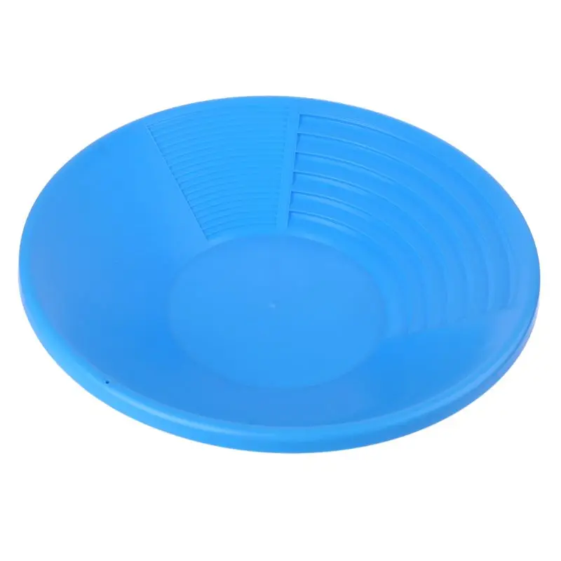 Gold Pan Panning Bowl Duel Riffles Mining Plastic Pan Gold Washing Bowl  Rushing Sifting Classifying Gold Tool Blue