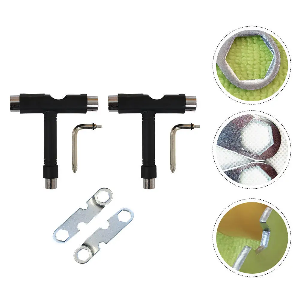 

4Pcs T-Type Socket Wrench Skateboard Tool Kit for Wheels Bearings Trucks Adjustment Child-Friendly Portable Skate Tools L-Shaped