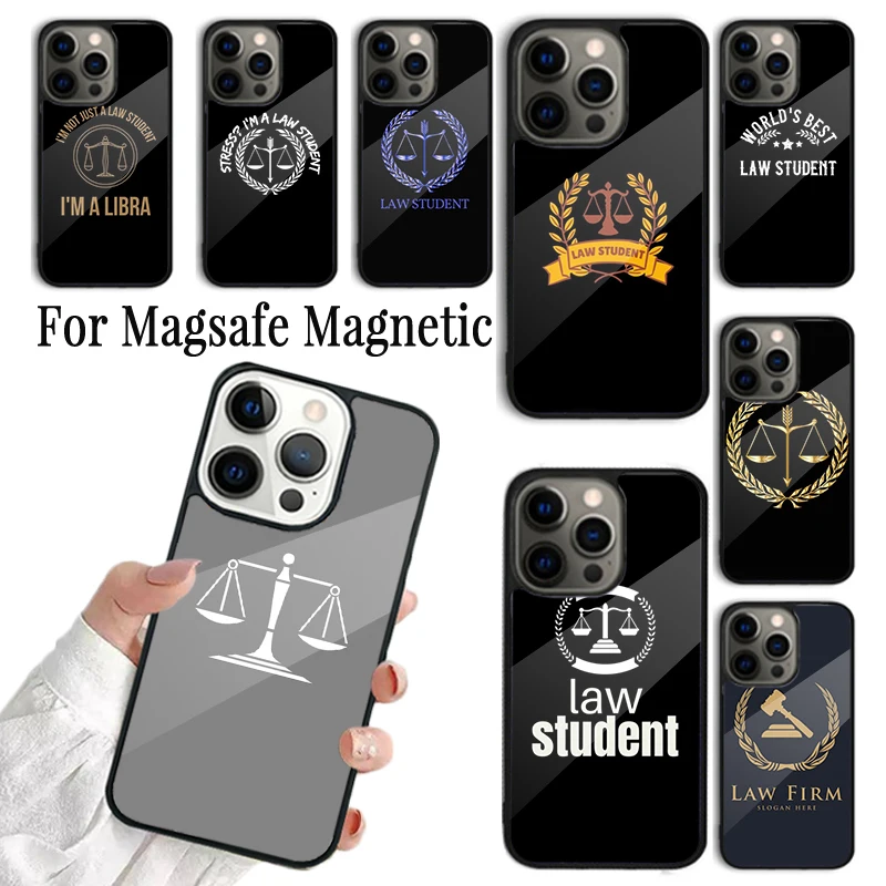 Coque de téléphone souple pour étudiants en droit, avocats, juges, compatible avec iPhone 17 AIR 16 15 14 13 12 11 Pro Max Plus, coque magnétique sans fil Magsafe