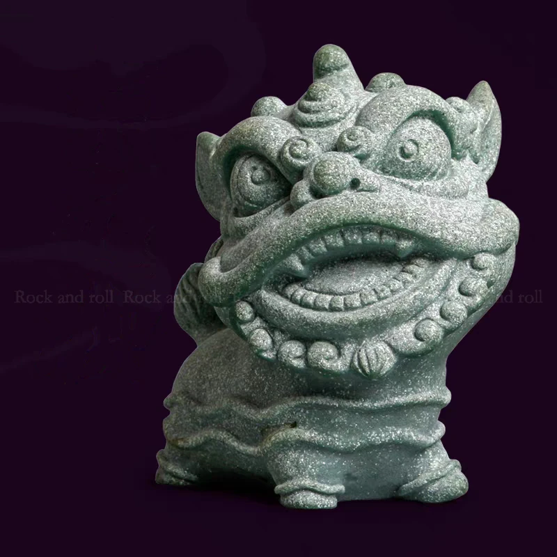 3D Silicone Mold Chinese Traditional Elements Lion Dance Design Lion Mould DIY Cement Plaster Concrete Ornament Form