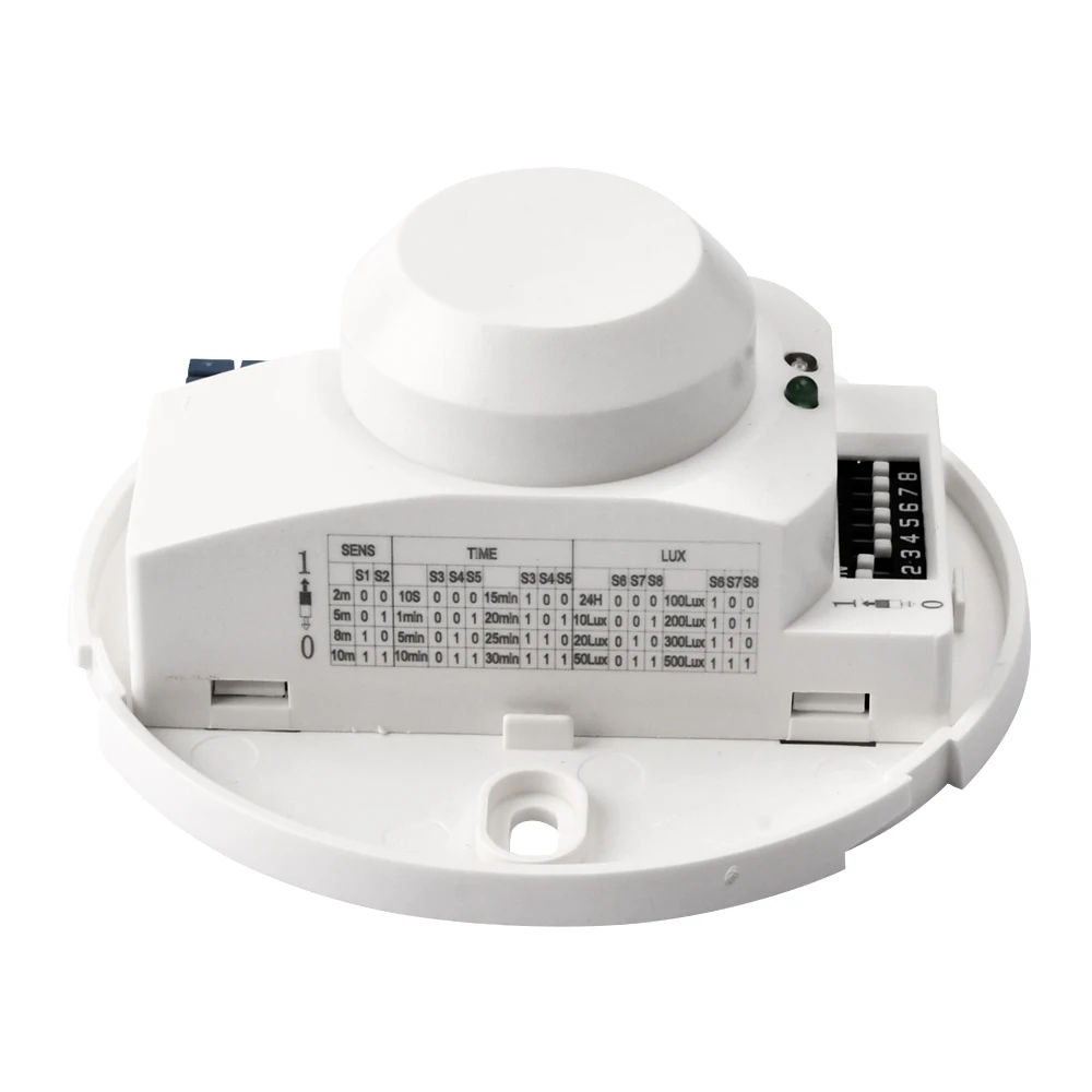 AC220-240V Microwave Radar Induction Switch 5.8GHz HF System 360 Degree Motion Detector 1200W Ceiling Mount Light Sensor Switch