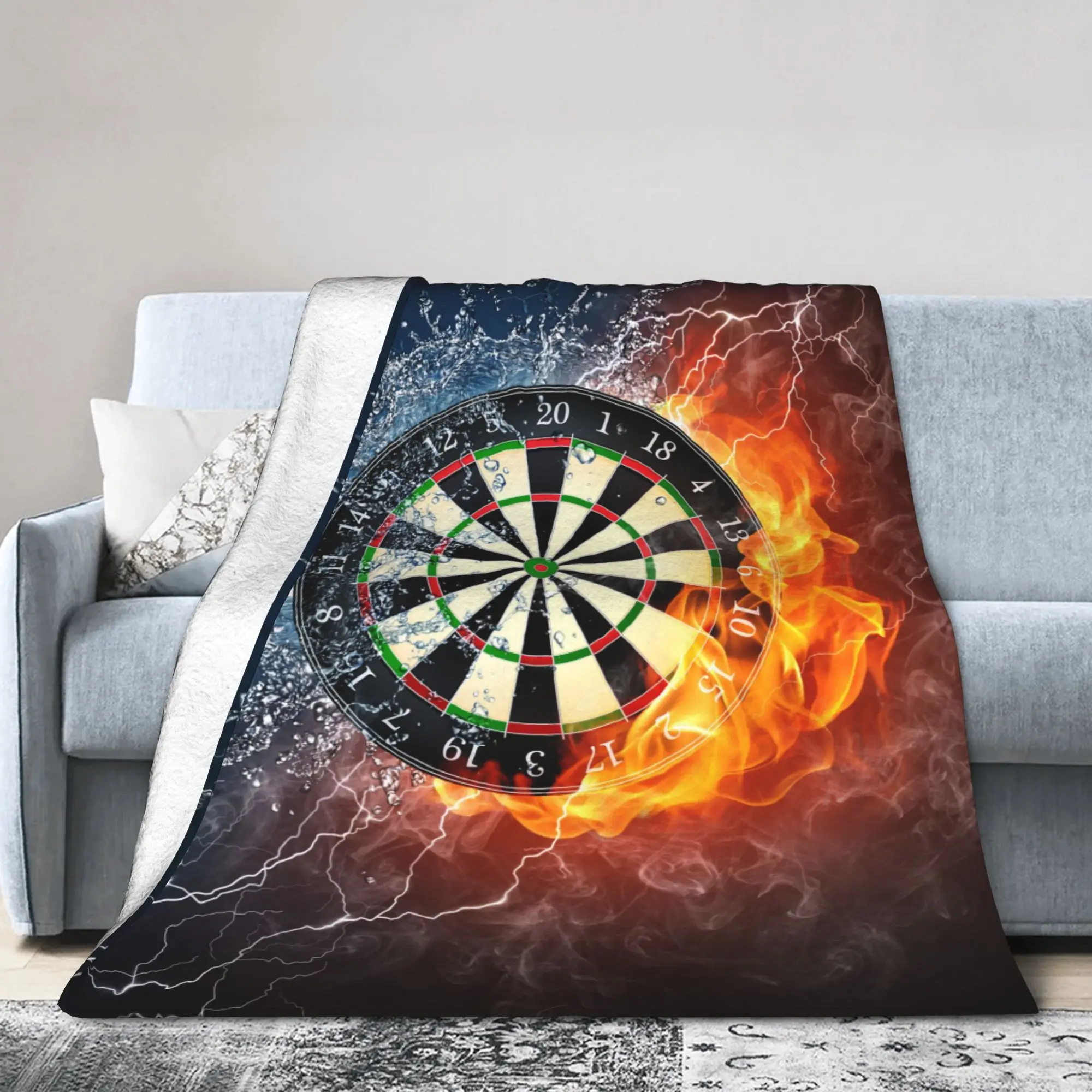 Custom 3D Printed Darts Board Blankets  Flannel Winter Arrow Archery Target Darts Board Throw Blanket for Couch Office Bedroom