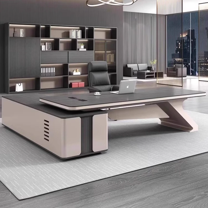 

Современный роскошный офисный стол для босса, комод, escritorios de habitación, l-образный стол, элитный элегантный bureaux de Leit
