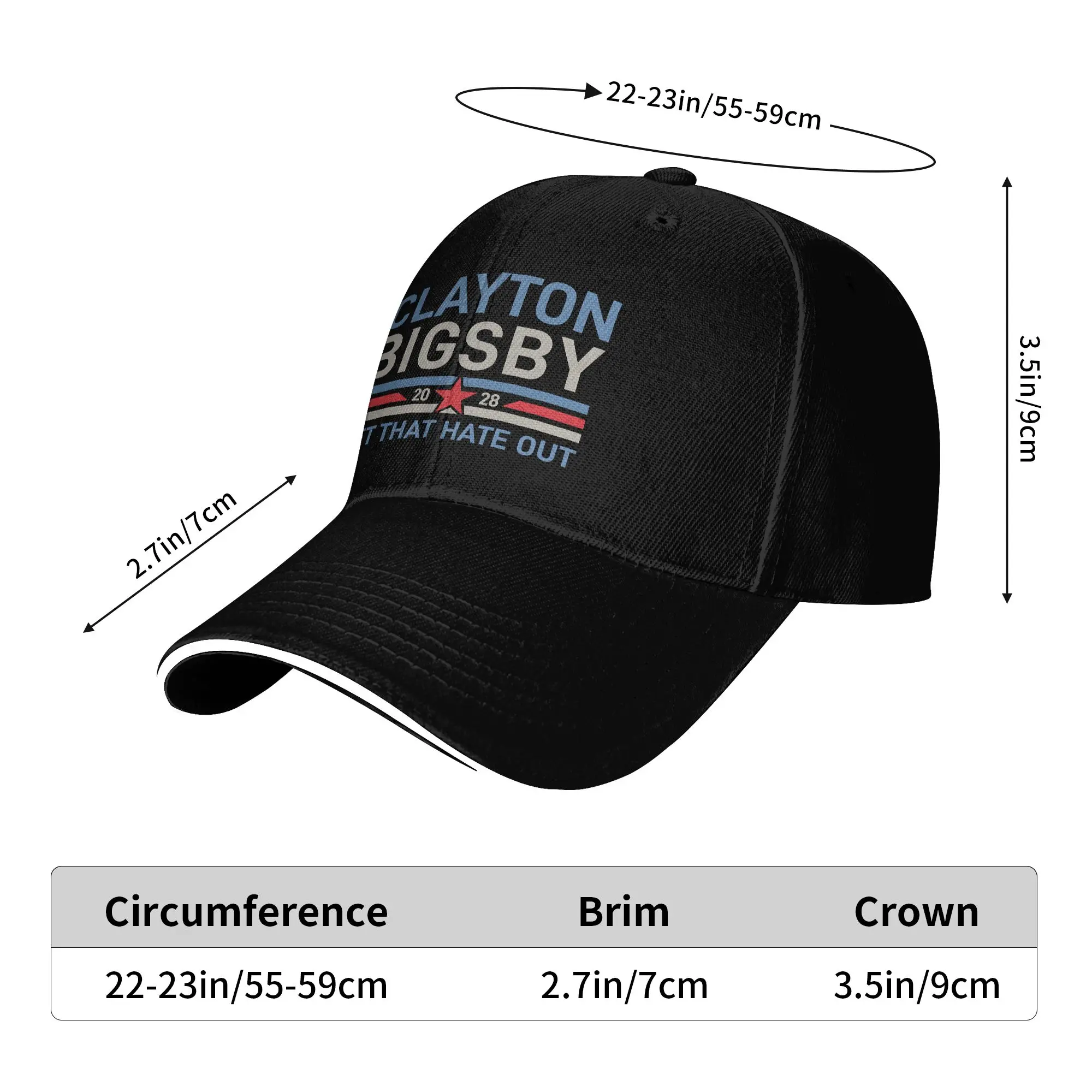 Clayton Bigsby For President 2028  Sun Baseball Cap Summer Female Male Design Trucker Hat Fashion Outdoor Sports Snapback Cap