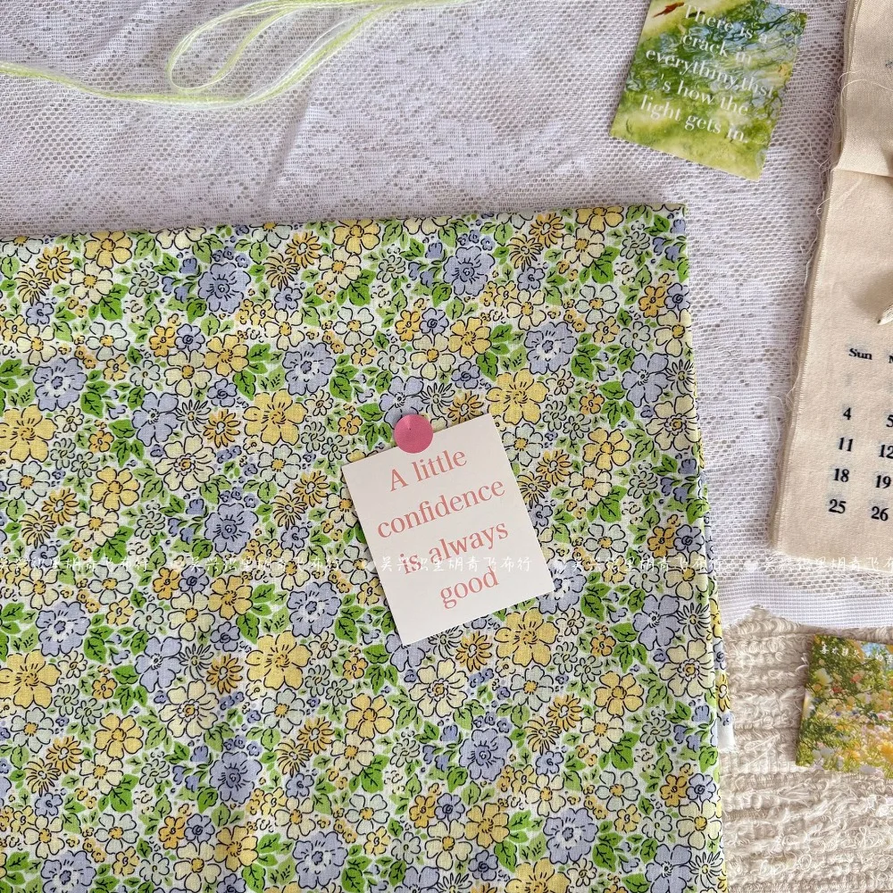 140x50cm Baumwolle 40s Digitaldruck Frischer Pastoraler Blumenstoff für Damenkleider, Kinderbekleidung, Hosen, Handgemachtes Nähmaterial – Detail 2