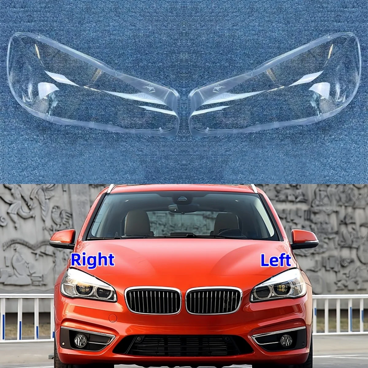 

For BMW 2 Series Wagon F45 F46 2016 2017 2018 2019 Car Gadget Replace A Transparent PC Lights Shell Front Headlight Glass