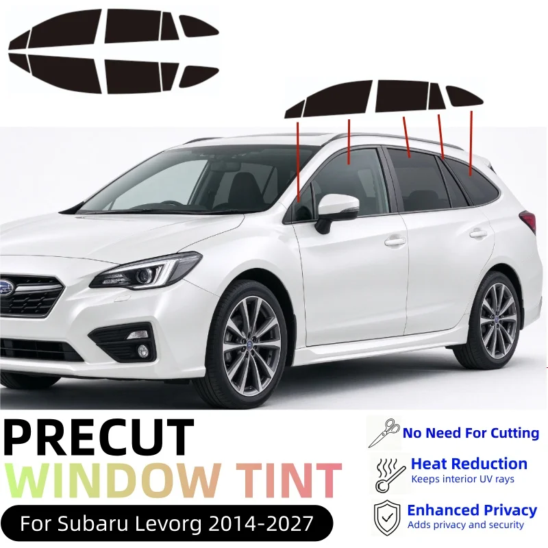 Pre‑Cut Window Tint Film For Subaru Levorg Layback Wagon 2014-2027，4 Doors+Quarter Windows UV IR Heat Blocking Privacy 2‑Ply PET