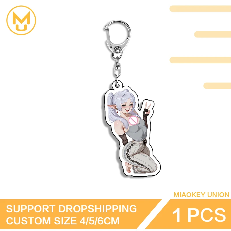 Llavero de Frieren con diseño de vagina hentai, standee acrílico, llaveros de anime seductores sin censura, regalos para amigos