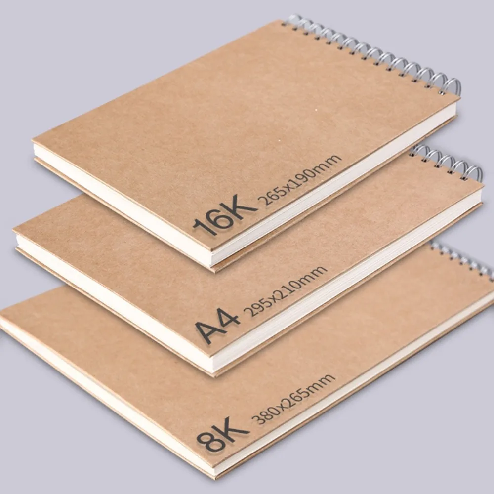 Sketchbook 8K 16K A4 A5 for Art Student 30 Sheets Quality Thick Paper Cowhide Cover Coil Book Art Supplies