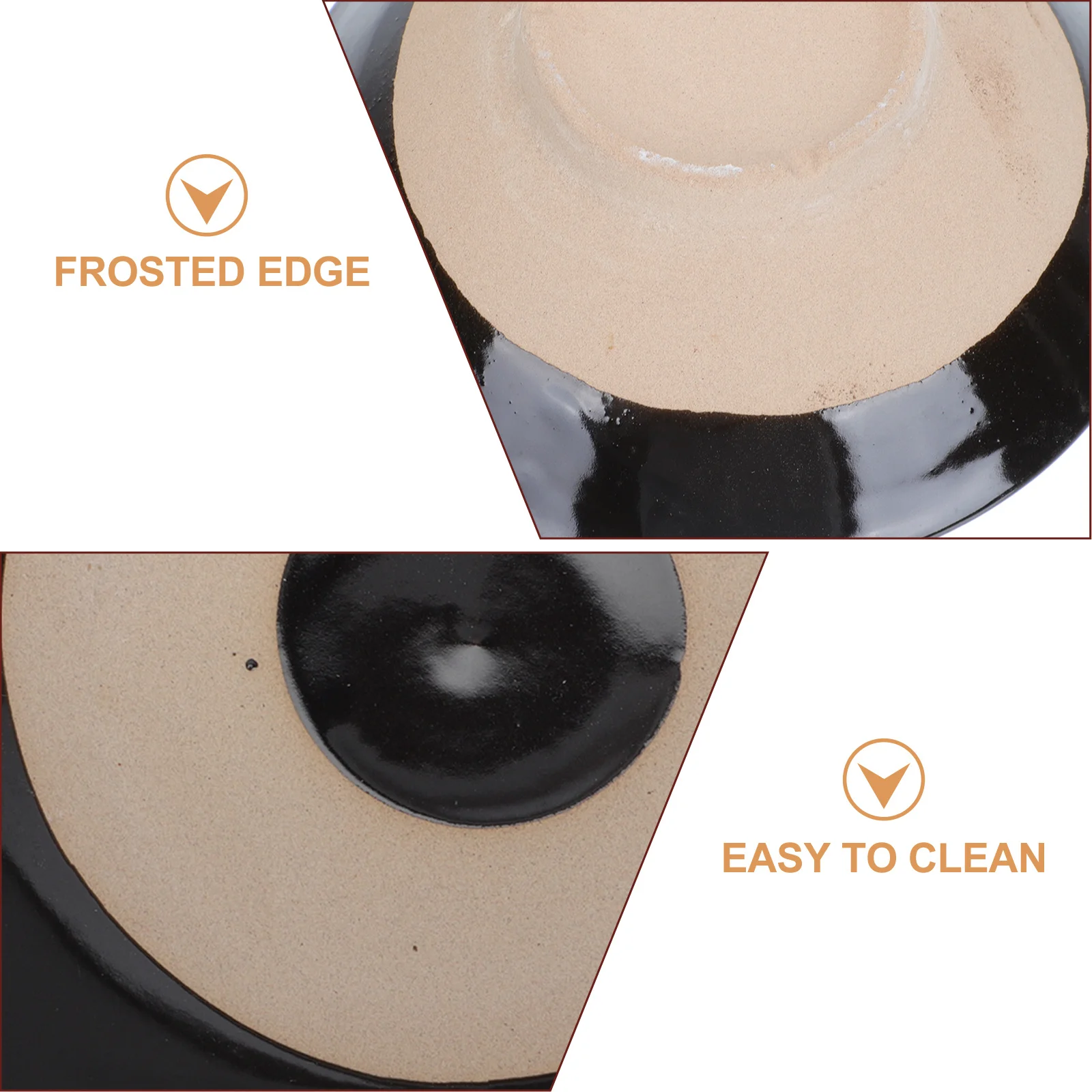 

5Pcs Black Top Food Bowls Vintage Earthenware for Home Restaurant Serving Sauces Side Dishes Soup Container