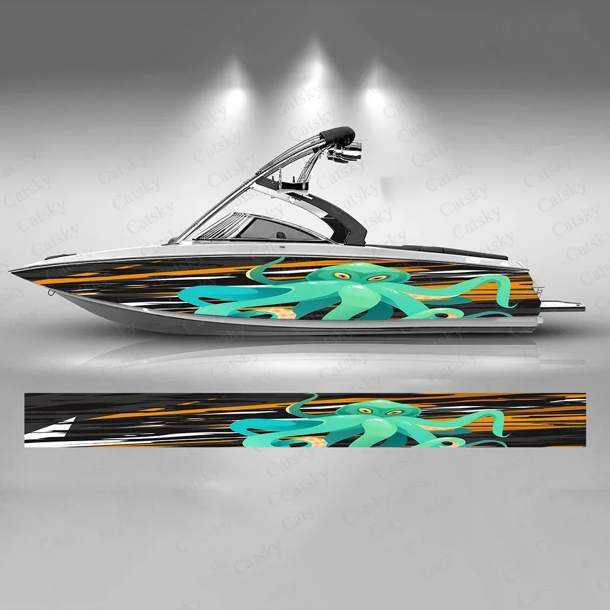 Octopus Monster Colorful Mutation Special Boat Sticker Vinyl Ship Pontoon Deck Boat Fishing Decorative Pontoon Boats Decal