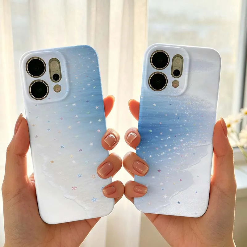 Чехол с узором «Звездный пляж» для OPPO Find Reno 15 14 13 12 11 11F X9 X8S X8 X5 A97 A58 A6 Pro Ultra Max, жесткий чехол для телефона