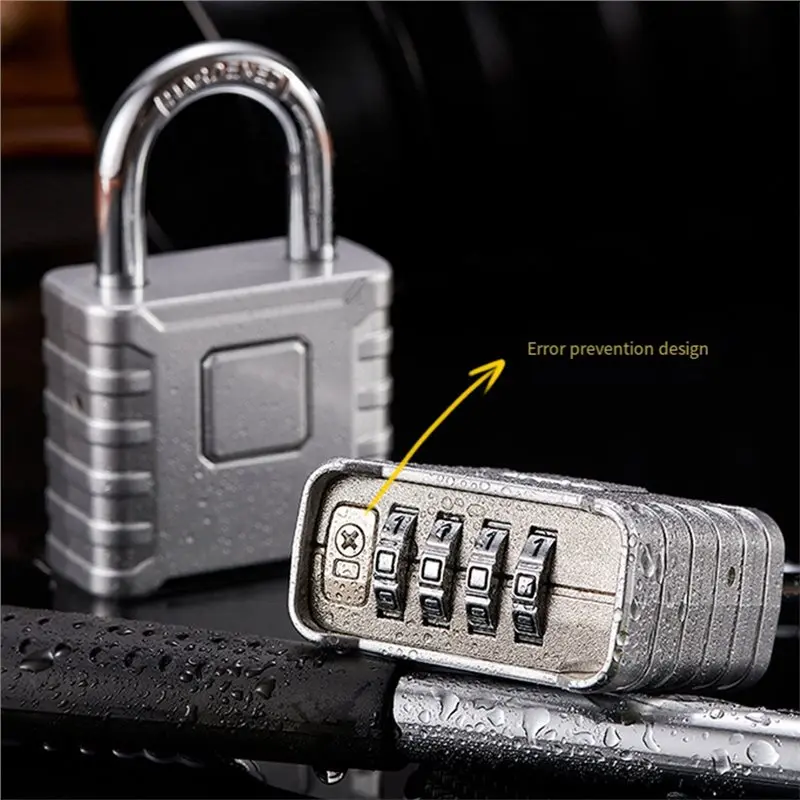 A44Z-Heavy Duty Combination Padlock, Weatherproof Outdoor Lock, Stainless Steel Shackle, 4-Digit Combination Lock