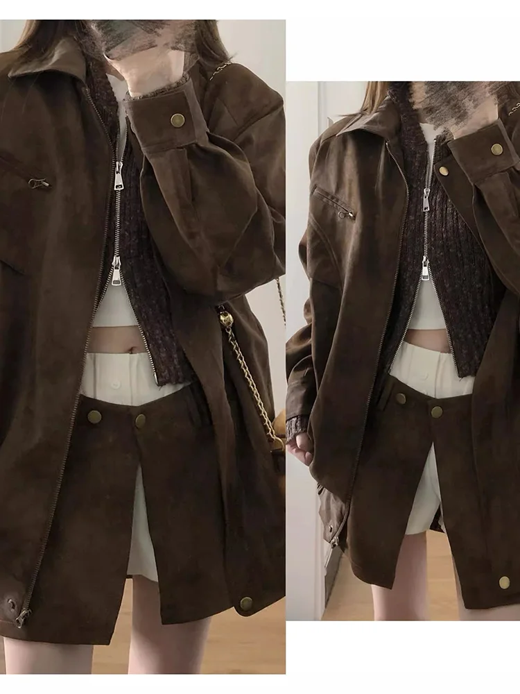 Jaqueta de Couro Vintage Fena, Estilo Biker, Corte Solto, Casaco de Outono, Nova Chegada, Moda, Tamanho Pequ, Roupa Ex...