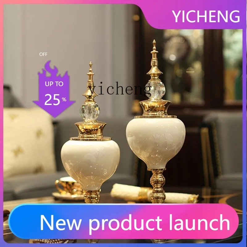 

LYY Retro Light Luxury Vase TV Cabinet Ornament Home Decor Living Room Entrance Modern Decoration