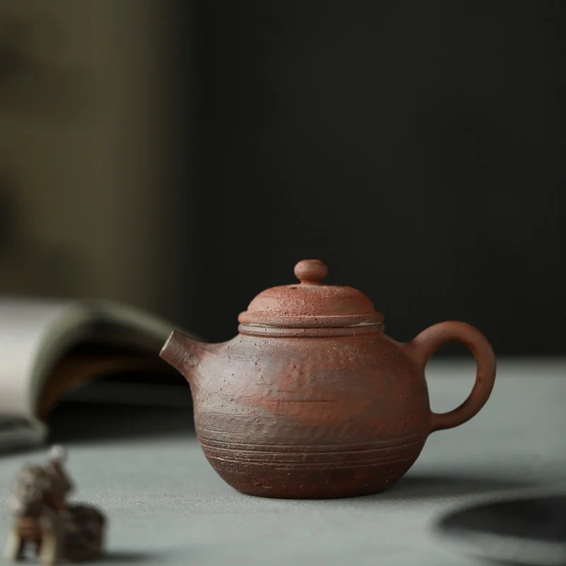 Jingdezhen Handmade Coarse Pottery Purple Clay Teapot Teapot Firewood Small Size Single Teapot Tea Making Teapot Chinese Kung Fu