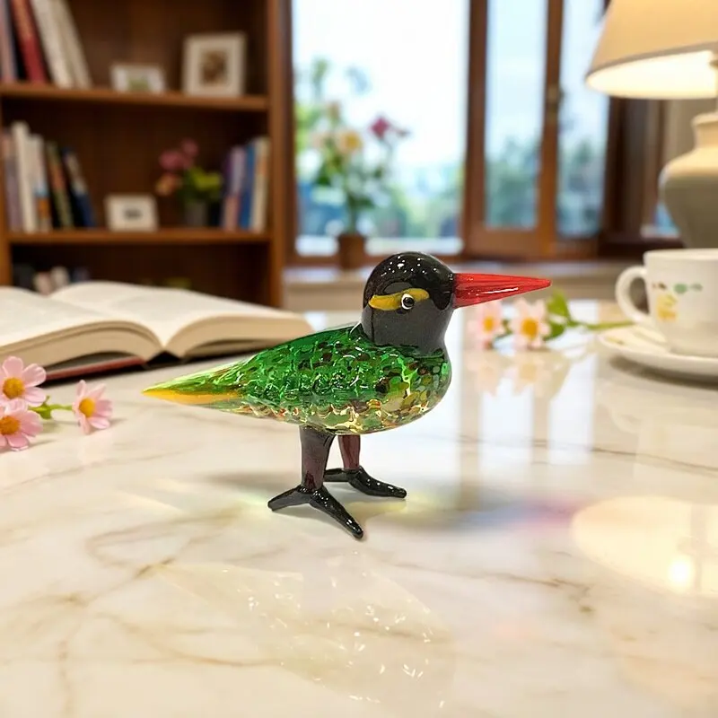 

Murano Glass Bird Figurine Ornament Handmade Cute Animal Small Statue Home Table Decor Collectible Perfect Holiday New Year Gift