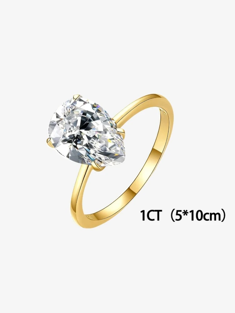 Luxuriöser 1CT zertifizierter Moissanit-Diamant Luxus-Wassertropfen-Verlobungsring für Damen Hochzeits-Schmuck von hoher Qualität – Detail 6