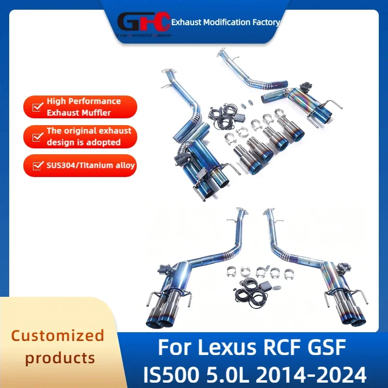 

Axle Back Valvetronic Exhaust pipe for Lexus GSF RCF IS500 5.0L 2014-2024 High-Performance Titanium Alloy Exhaust Muffler System