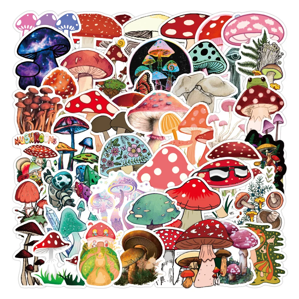 

3 Sets = 150PCS Mushroom Graffiti Stickers Notebook Scooter Refrigerator Water Cup Stickers