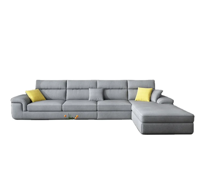 #Cheap Living Room Furniture L Shape Linen Technology Cloth Sectional Sofa Set Furniture Living Room