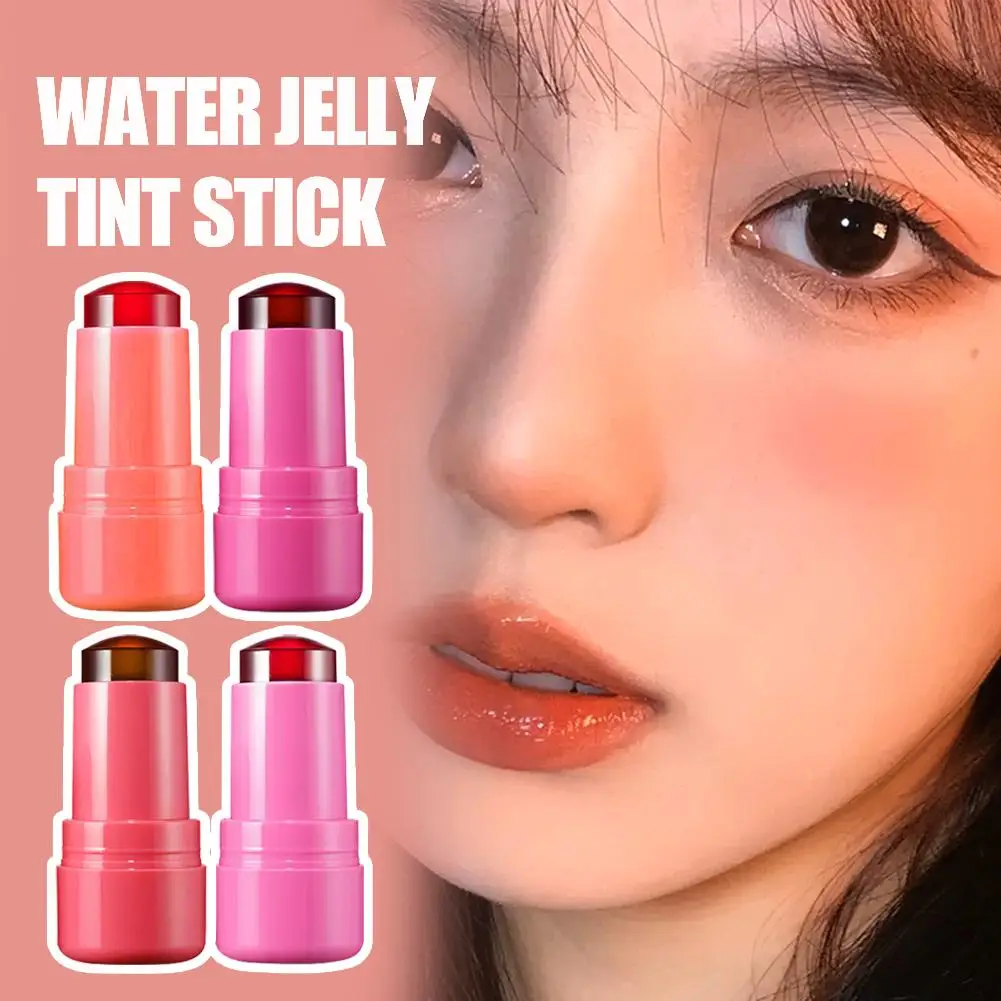 Fruit Jelly Powder Blusher Lazy People Lip Gloss Stick to Highlight Even Apply Face Lipstick Makeup Blush Easy Skin D2W6