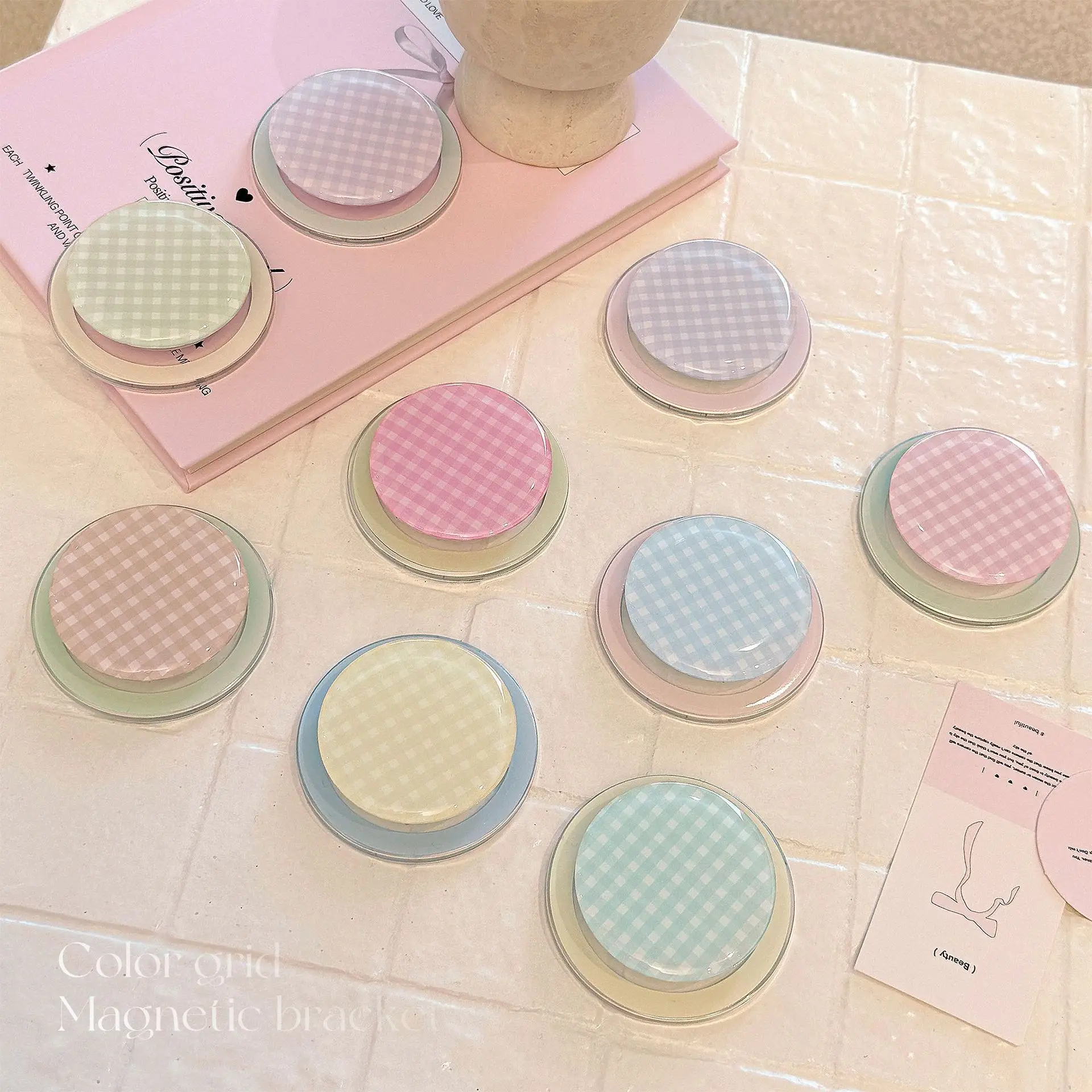 

Маленькая ниша с контрастным сетчатым узором, подходящая для магнитного всасывающего кронштейна MagSafe, расширяемый кронштейн подушки безопасности, женский корейский