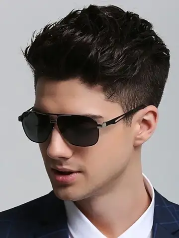 Sunglasses for Men Aviator Polarized UV Protection Military Style Metal Mirror Sun Glasses