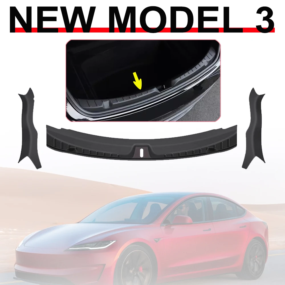 Protector de Parachoques Trasero para Tesla Model 3 2024, 2025 y 2026, Cubierta de Parachoques Trasero, Alfombrilla Protectora de Parachoques, Accesorios Interiores para Model 3 Highland