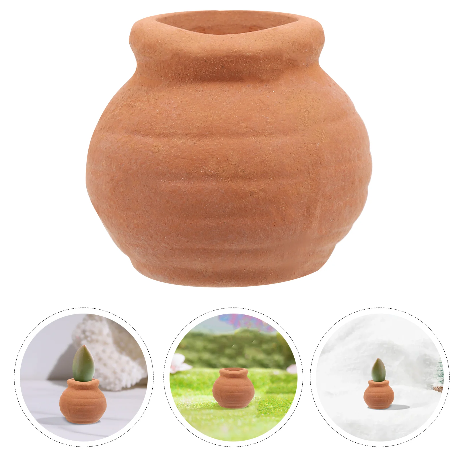 Thumb Succulent Flowerpot Nursery Pots Clay Mini Terracotta for Plants Dollhouse Desktop Miniature Pottery Planter Garden