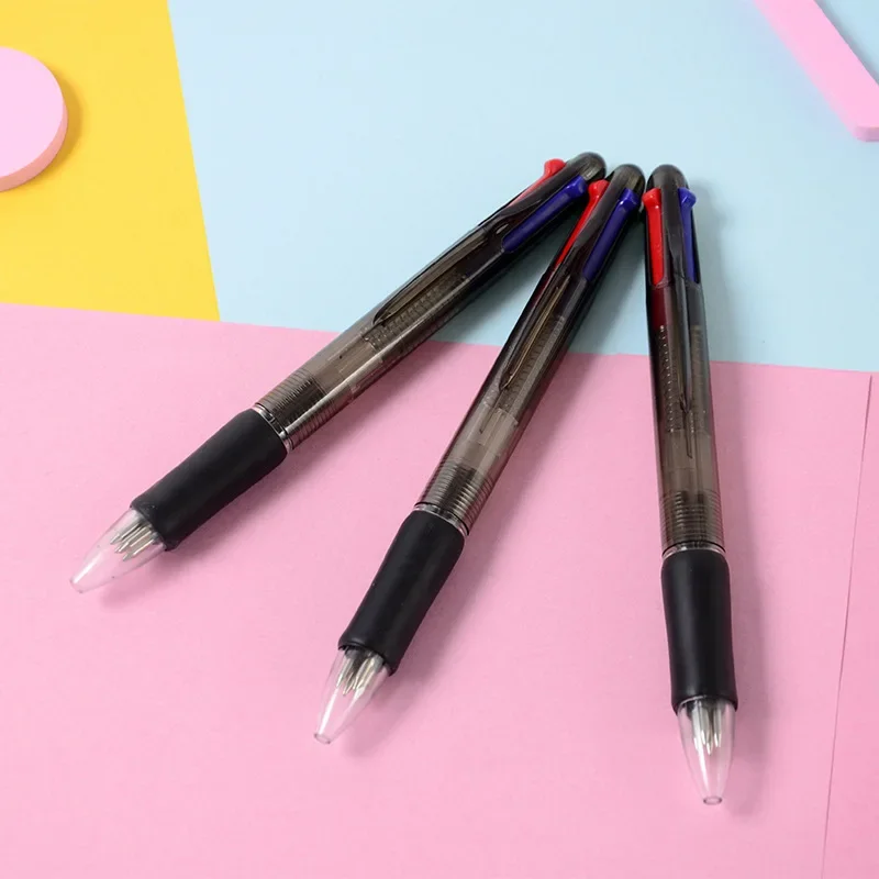1PCS MultiColor Pen 4 In 1 Colorful Retractable Gel Pen 0.5mm Black Blue Red Ink Refills for Student School Gel Pens Stationery