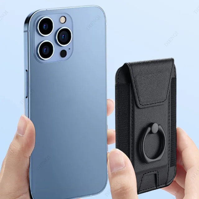 Magsafe Stojak na telefon Magnetyczny uchwyt na kartę z klapką Etui na telefon PU Smukły portfel Mężczyźni Kobiety dla Iphone 12 13 14 15 16 Pro
