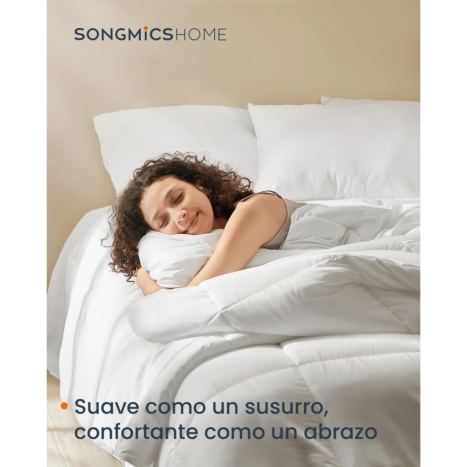 SONGMICS HOME 2-in-1 Duvet: 200x200 cm, 4.5 TOG Summer & 10.5 TOG Winter Comforters, All Seasons 15 TOG Quilt, Cloud White.