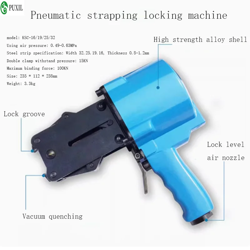 220V Seperation Pneumatic Steel Strapping Tool Pneumatic Tensioner Sealer Metal Banding Packing Machine Steel Strapping Machine